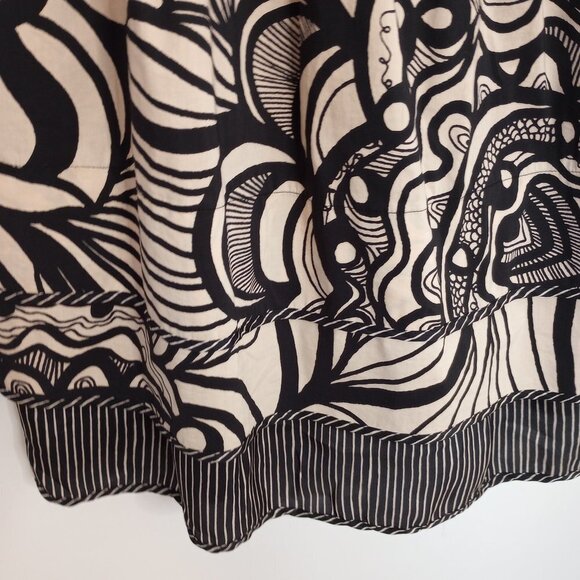 BCBGMaxAzria Black & Tan Abstract Floral Print Mini Dress - Picture 5 of 12